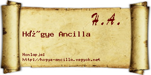 Hőgye Ancilla névjegykártya